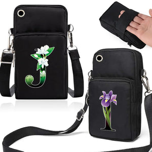 Universal Shoulder Mobile Phone Bag with Flowers Print Case