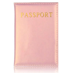 Pink PU Leather Passport Cover for Women