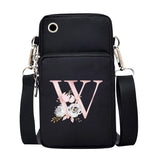 Waterproof Phone Cover Bag 26 Letter Pink Flower Wrist Bag