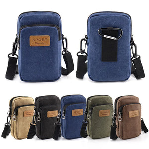 Waterproof Multifunctional Canvas Phone Bag Shoulder Bag Man Handbag