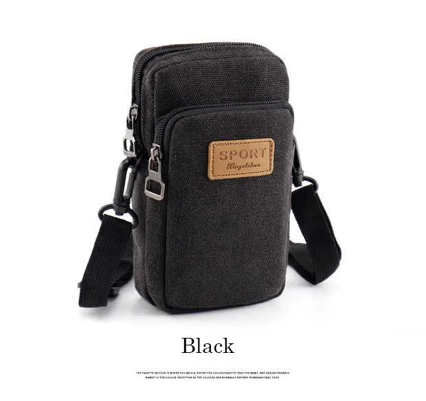 Waterproof Multifunctional Canvas Phone Bag Shoulder Bag Man Handbag