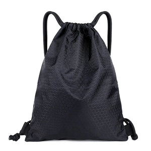 Universal Fitness Drawstring Bag Large Capacity Nylon Waterproof Zipper Backpack