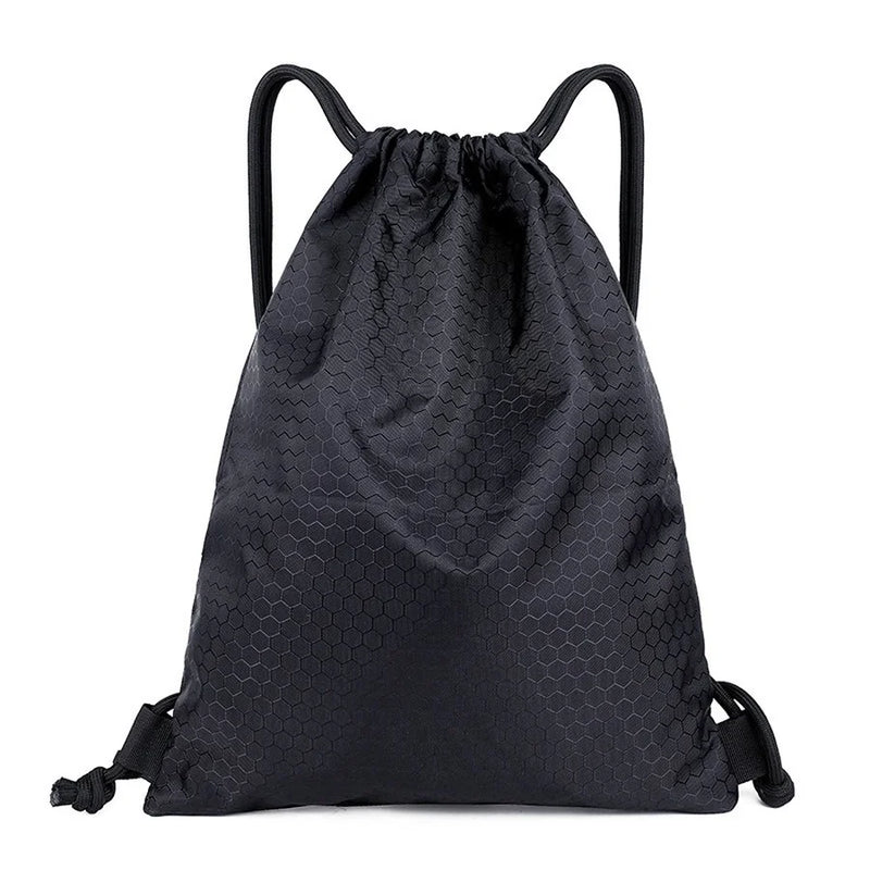 Universal Fitness Drawstring Bag Large Capacity Nylon Waterproof Zipper Backpack