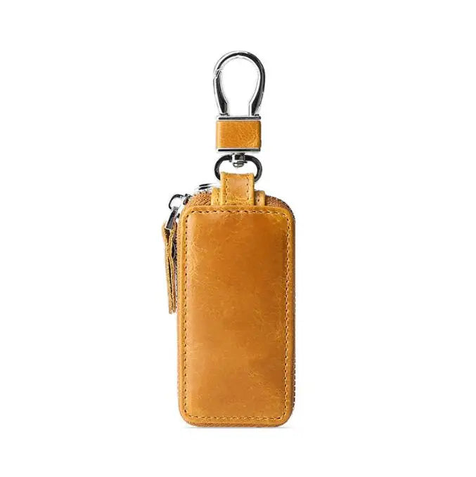 Retro Oil Wax Leather Car Key Bag for Men and Women