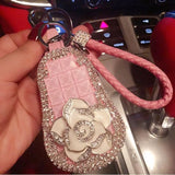 Rhinestone Car Key Bag Leather Hair Ball Rope Creative Bag