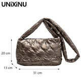 Unixinu Women's Messenger Bag Winter Quilted Ultra Light Female Shoulder Bag