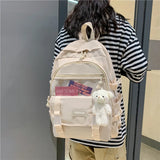 Urban School Bag Female Students Books Backpack Lightweight Nylon Cloth