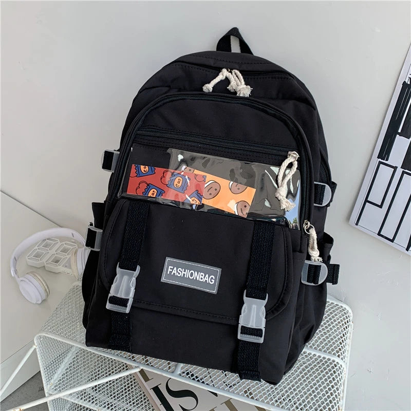 Urban School Bag Female Students Books Backpack Lightweight Nylon Cloth