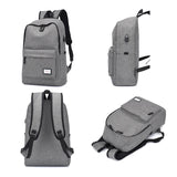 Canvas Laptop Backpack USB Charging 15.6 Inch College School Bag
