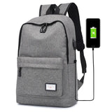 Canvas Laptop Backpack USB Charging 15.6 Inch College School Bag