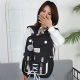 USB Port School Backpack for College Students Women Girls Bag Mochila