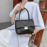 V-Shape PU Leather Handbag Shoulder Crossbody Bag