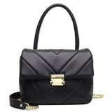 V-Shape PU Leather Handbag Shoulder Crossbody Bag