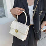V-Shape PU Leather Handbag Shoulder Crossbody Bag