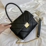 V-Shape PU Leather Handbag Shoulder Crossbody Bag