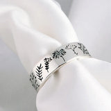 925 Silver Pastoral Flower Couple Rings Vintage Engagement Jewelry