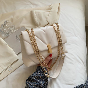 V-line Chain Green Crossbody Bag For Women