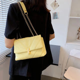 V-line Chain Green Crossbody Bag For Women