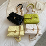 V-line Chain Green Crossbody Bag For Women