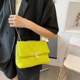 V-line Chain Green Crossbody Bag For Women