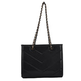 V-line PU Leather Chain Crossbody Bag for Women Summer Shoulder Handbag
