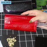 Gradient Patent Leather Women Wallet Fish-Scale Pattern Female Purse