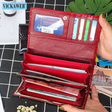 Gradient Patent Leather Women Wallet Fish-Scale Pattern Female Purse