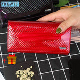 Gradient Patent Leather Women Wallet Fish-Scale Pattern Female Purse