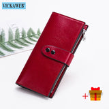 Long Wallet Women Ladies Solid Purse Female Zipper Big Pink Woman Red Money Bag