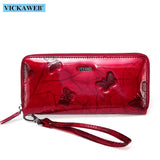 Animal Prints Wristlet Wallet Women Leather Zipper Purse