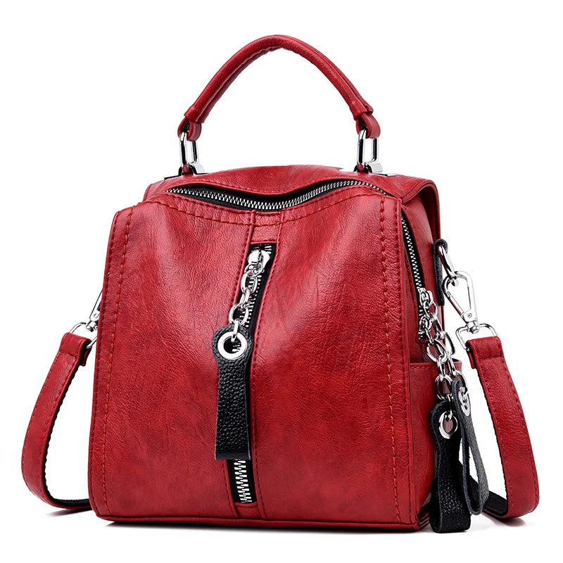 Vintage Cow Leather Handbags Women Messenger Bag Tassel Crossbody Shoulder Bag