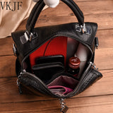 Vintage Cow Leather Handbags Women Messenger Bag Tassel Crossbody Shoulder Bag