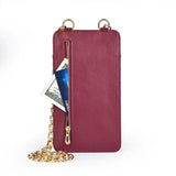 VM KISS Chain Small Phone Bag Women Pu Leather Ladie Mini Plaid Crossbody