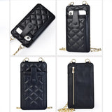 VM KISS Chain Small Phone Bag Women Pu Leather Ladie Mini Plaid Crossbody