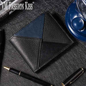 VM KISS Leather Short Wallet Men Small Cartera Hombre Wallet Money Bag
