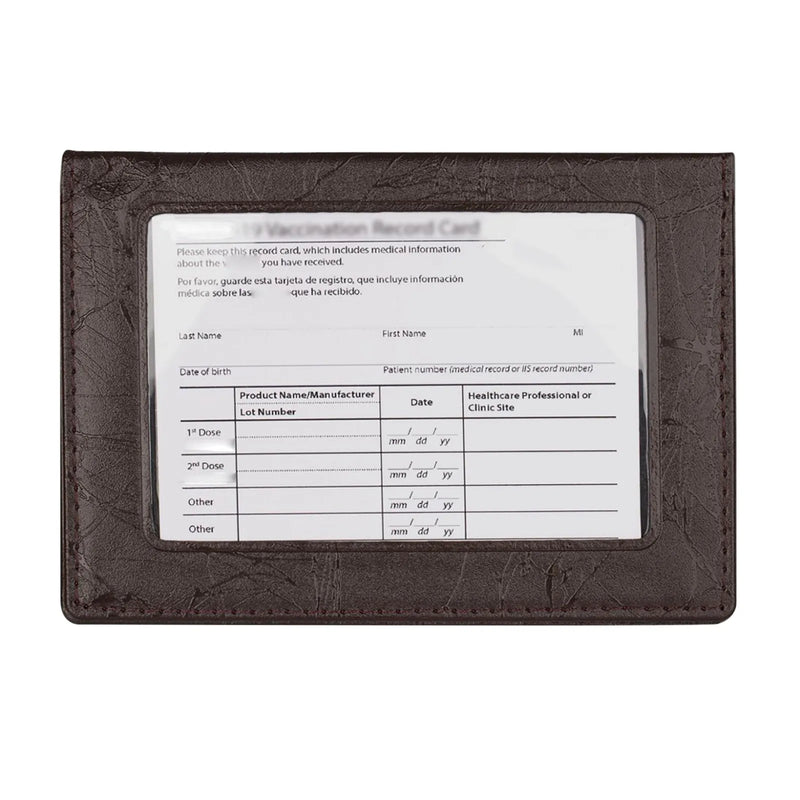 Vaccination Certificate Leather Storage Bag