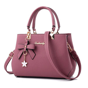 Valenkuci Plum Bow Sweet Messenger Crossbody Bag Women Handbag