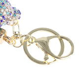 Strass Rhinestone Bear Keychain Leather Strap Car Bag Pendant Llaveros Para