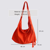 Vegan Canvas Shopping Bag Large Capacity Foldable And Reusable Unisex Bag