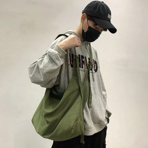 Vegan Canvas Shopping Bag Large Capacity Foldable And Reusable Unisex Bag