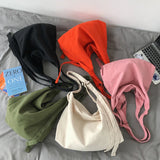 Vegan Canvas Shopping Bag Large Capacity Foldable And Reusable Unisex Bag