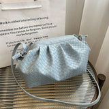 Vegan Leather Woven Crossbody Bags Women Casual Shoulder Handbags