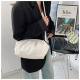 Vegan Leather Woven Crossbody Bags Women Casual Shoulder Handbags