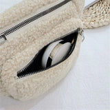 Vegan Plush Waist Bag Women Fanny Packs Casual Crossbody Sling Bag