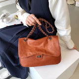Vegan Leather Quilted Crossbody Bag with Chain Strap & Tassel