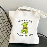 Vegan Shopping Bag Recycled Canvas Reusable College Schoolbag