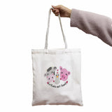 Gothic Vegan Women Canvas Bag Horror Cartoon Large Shopper Bag