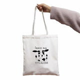 Gothic Vegan Women Canvas Bag Horror Cartoon Large Shopper Bag