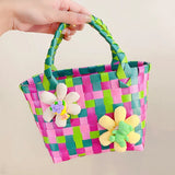 Tulip Flower Woven Handbag for Women