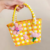 Tulip Flower Woven Handbag for Women